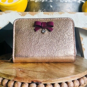 Kate Spade Rose Gold Zip Around Wallet NWT